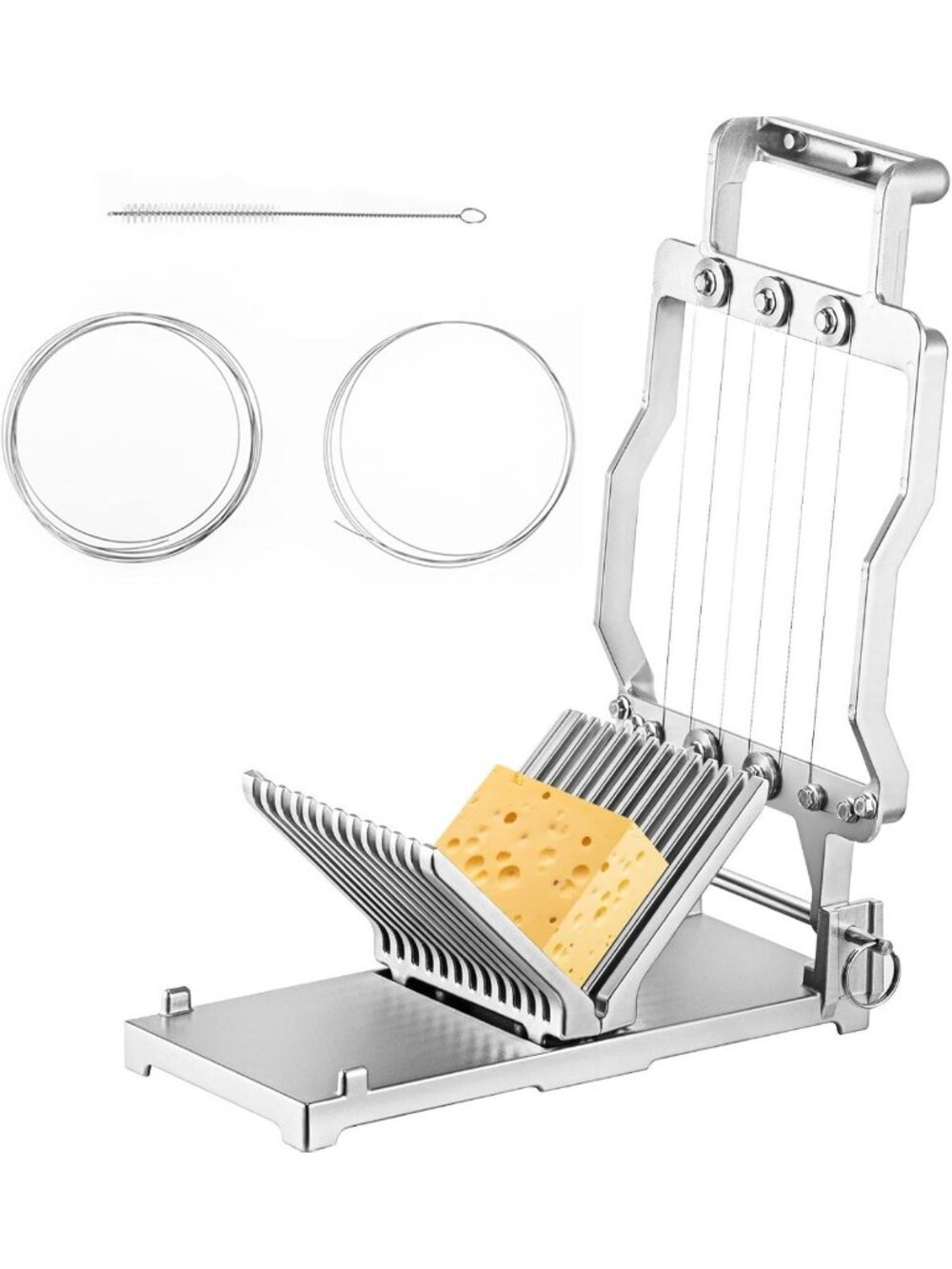 Cheese Slicer & Butter Cutter with Replaceable Wire Blades - Stainless Steel